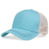 Cappello da camionista con logo ricamato personalizzato in maglia di poliestere a 5 pannelli in bianco all'ingrosso per uomo e donna df189