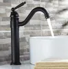 Kitchen Faucets Luxury Oil Rubbed Bronze Gooseneck Single Handle Swivel Bathroom Sink Basin Faucet Mixer Taps Anf213