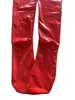 Sexiga strumpor Wetlook Stockings Night Club Knee High Female Oil Shiny underkläder Latex Hosiery PVC Leather Red BLA 230419