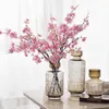 Decorative Flowers 4 Fork Artificial Cherry Blossom Long Branch Silk Fake Flower Pink White Home Wedding Garden Decoration Simulation