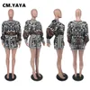 Zweiteilige Damenhose CM YAYA Vintage Damen-Blusenanzug mit Blumen-Paisley-3D-Druck und Rock-Shorts, schickes modisches OL-2-Set-Outfit-Trainingsanzug 230418