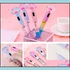 Gelpennen Led Light Up Cat Paw Kawaii Fun 0.5Mm Glanzende lichtgevende pen Briefpapier Schoolbenodigdheden Verjaardagsfeestje Gunst Prijs Carnaval Goo Dhjgp