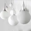 Loft simple boule de verre blanc lait suspension LED E27 lampe suspendue moderne avec 6 tailles pour salon chambre hall hôtel boutique