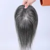 Full Hand Tied Mono base hair topper grey human hair piece Salt and Pepper Color European wo men grayToppers hairpiece clip in extension silver custom 20day about 3x5"