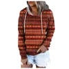 Damen Hoodies Sweatshirts Vintage Aztec Style für Damen Damen Langarm Kapuzen Sweatshirt Lässige Pullover Kleidung mit Tasche Sudade