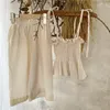 衣料品セット2PC/セット韓国の子供の女の子サマーコットン調整可能な弾性スリングトップノースリーブTシャツのズボンの衣装