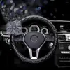 Steering Wheel Covers Elegant Lace PU Leather Car Crystal Universal Steering-Wheel 38cm For Women Girls Auto Accessories