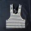 Mix 5 Colors Women's Tanks Design Summer Women's Stripe Sleeveless U-neck Tanks Letter Pattern Vest Luxury Sexy Crop Tank Top