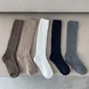 5 PC -strumpor Hosier Långa strumpor Kvinnor Strumpor Stickning Cotton Autumn Winter Warm High Stockings Ladies Girls Fashion Solid Kne Socks For Women Z0419