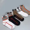 Mode Luxe Mode Broderie Tricoté Hommes Chaussettes Designer B Lettre Modèle Mode Femmes Chaussettes Sports Business Casual Nom Marque Chaussettes