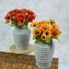 Bon marché en gros petits tournesols bouquet soie artificielle petits tournesols fleurs décoratives belles fleurs de tournesol en soie en plastique décoration de fête à la maison