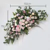 Fiori decorativi Personalizzati Artificiali Pink Rose Corner Flower Arrangemen Wedding Hanging Wall Arch Stage Background Party Home Window Display