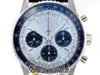 BLSF NAVITIMER B01 ETA A7750 Automatisk kronograf MENS Titta på isblå svart pinne läder med vit linje AB0138241C1P1 Super Edition TimeZoneWatch C148A