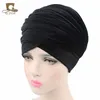 2pc pannband Ny lyxig veckad sammet magisk turban hijab huvud wrap extra långt rör indisk headwrap halsduk slips y23