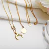 Colares pendentes Bohemian Gold Color Moon Charking Colar para Women Cadeiras Declaração Mapa Estrela Coração Boho Jóia Presente