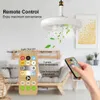 Ventilatori da soffitto con telecomando e luce Lampada a LED Ventilatore da 30 W Base convertitore E27 Smart Silent per soggiorno camera da letto