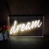 Dream Néon sinal de parede de parede LED decoração de parede iluminada no néon sinalizador quarto bar festa de natal casamento