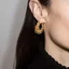 Europäische Bottega und amerikanische Frühling Gold Ohrringe Stud Nischen Design High-End Licht Mode Flut Marke Retro Wild Schmuck Geschenk