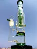  Lila Röhrchen Bong Doppelwaben -Percs One Matrix Glas Bong Recycler Dab Rig Rauchen Shisha mit Eishalter 14mm Gelenkbangerglas Wasser Bongs