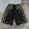 Shorts pour hommes noir Vintage Paisley imprimé confortable respirant imprimé pantalon de survêtement Social Club tenues 230419