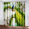 Vorhang Vintage Peacock mit Blumen Schmetterling 3D Digitale Druck benutzerdefinierte Vorhänge Luxus Wohnzimmer Schlafzimmer Wohnkultur Sonnenschirme 2 Panel