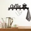 Supports de stockage Racks Porte-gobelet à café 6 crochets porte-gobelet à café mural métal fer art porte-gobelet cuisine bar accessoires décoration