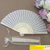 Personnage de fans de silk pliant gravé personnalisé Bamboo Fan Gift Party personnalisé avec les noms de mariage et l'impression de datte pour une baby shower d'anniversaire