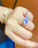 Küme halkaları lr ince mücevher 18k altın AU750 Sri Lanka Origin Doğal Moonstone Taş 3.65ct Kadınlar için Kadınlar