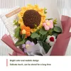 Kwiaty dekoracyjne gotowe szydełkowe kwiaty bukiet dniem matki prezent słonecznikowy ins ręcznie robiony sztuczny wystrój ślubny