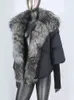 Parkas de plumón para mujer, chaqueta de pato blanca con cuello de piel Natural a la moda, abrigo holgado cálido para mujer, ropa de abrigo gruesa de lujo 231118