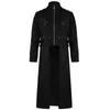 Heren wolmengsels heren zwart Steampunk slipjas jas Victoriaanse gotische trenchcoat heren Renaissance piraat jassen Halloween kostuum S-5XL 231101