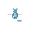Action Toy Figures 400 Bearbrick Pvc Figure Cosplay One Big Eye Sley Collections Bearbricklys 28Cm Articulações Sons Dhnpb