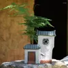 Vases créatifs rétro Zen fleur paysage décorations en céramique Vase bureau salon chinois thé Art pot de fleurs décoration