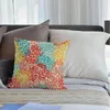 Pillow Throw Cover Corals Colorful Artwork Light Blue Orange Red Home Decorative Cases Cotton Linen Square Covers