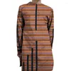 Etnik Giyim Nijeryalı Moda Erkekler Gömlek Siyah Stripes Patchwork Üstler Uzun Kollu Tasarımcı Afrika Balmumu Baskı Özel Kıyafetler