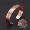 Bangle Viking Pure Copper Bracelet Men Energy Magnetic Adjustable Cuff Bracelet Femme Dragon Viking Wide Bracelets Bangles For Women 230419