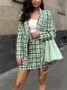 Two Piece Dres Tweed Suit Skirt Set Autumn Elegant Wool 2 Sets Outfit Coats High Waisted Mini Skirts Office Suits for 231118