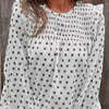 Women's Polos Women Blouses And Shirt Long Sleeve O Neck Ruffle Tops Autumn Loose Dot Printed Lady Office Wear Fashion Chiffon