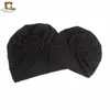 2PC bandeaux maman et enfants turban chapeau casquette avec gros noeud doux mignon noeud pépinière bonnet noué headbad femmes bandeau Inde chapeau hijab casquette Y23