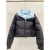 Jaqueta feminina north face outono/inverno nova minimalista gola pão para baixo jaqueta de algodão, cintura curta comprimento jaqueta quente