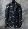 22SS Yeni Moda Kış Siyah Erkek Günlük Takım Ceket Pamuk Pamuk Uzun Kollu Slim Fit Şık Takım Blazer Coats Ceketler