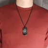 Stal nierdzewna amulet Naszyjnik wisiorek dla psa Sumeryjski dingiriarze czarny czarny łańcuch 4 mm 24 cali