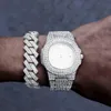 Hip Hop obserwuj mrożoną błyszczącą kwarc zegarków mężczyzn Kobiety bling bling pełny dhinestone moda raper zegarki mody biżuterii