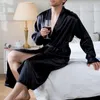 Men's Sleepwear Dressing Nightgown Pajamas Comfort Bathrobe Robe Nightwear Men's Home Color Long Satin Solid Silk Casual Sleeve