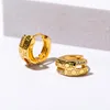Brincos de argolas de alta qualidade 9mm minúsculo para mulheres cor dourado punk amplo huggies esculpem jóias estampadas Presente de jóias
