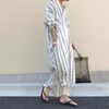 Casual Dresses Vertical Stripe Blouse Long Dress Women's Shirt Spring/Summer 2023 Japanese Striped Loose OL Commuter