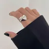 Cluster Rings Серебряное цветное кольцо плавное сердце металлы Love Me Open Endex Finger Vintage Hip Hop Y2K Disterry Distry