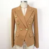 Ternos femininos Blazers High Street Est 2023 Jaqueta de Designer Buttons Classic Lion