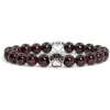 Kralen 8 mm kralen armband strengen natuurlijke kristal amethist tijger oog legering katten voetafdruk elastiek voor vrouwen mannen sieraden drop levering dhiyb