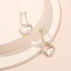 Hoop Earrings Statement Clear Glass Crystal Heart Drop For Women Fashion Stylish Gold Color Party Jewelry Pendientes 2023 E105